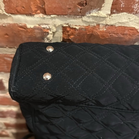 Vera Bradley Black Lightweight Black Quilted Microfiber Tote Bag Purse Zip - Picture 11 of 11